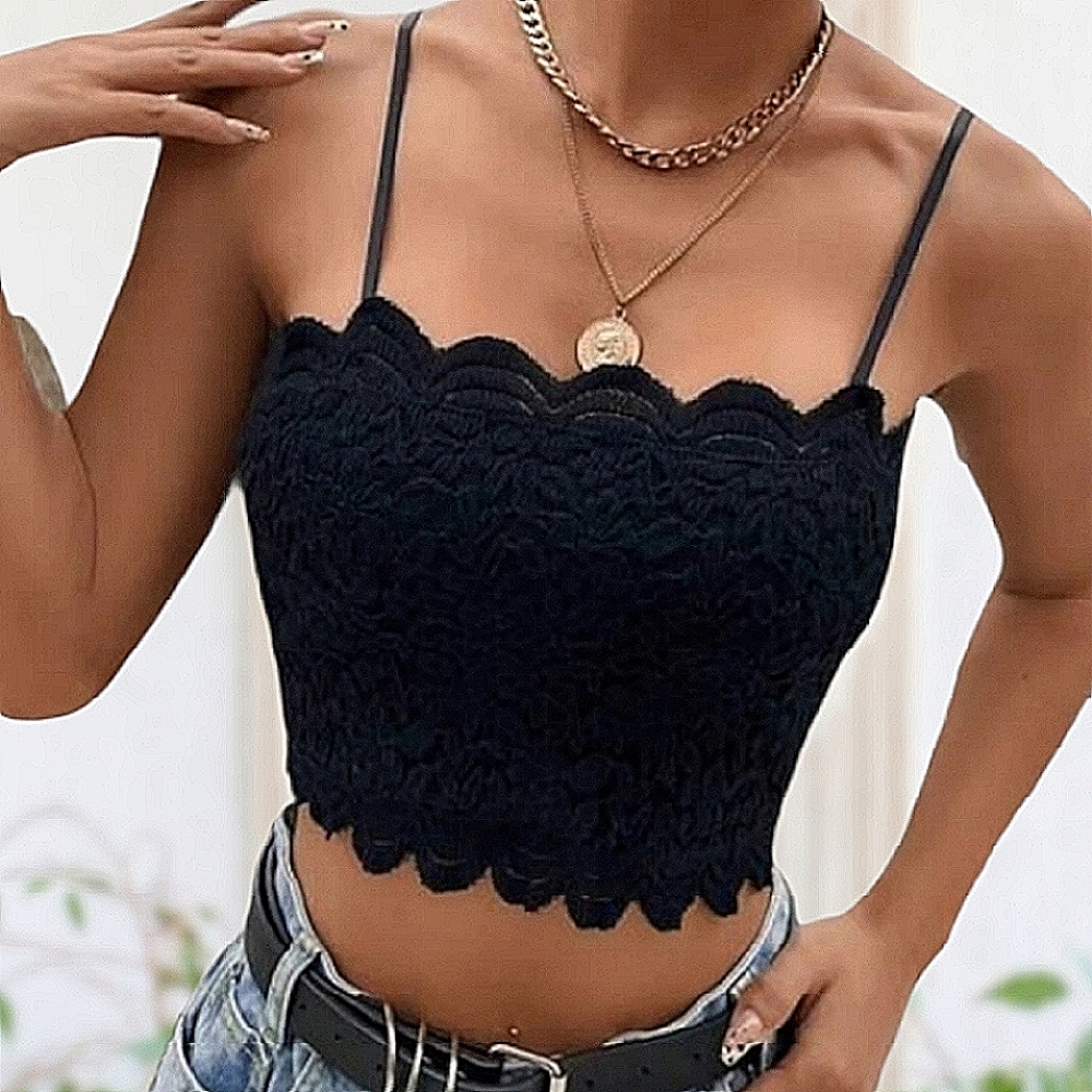 LACE CAMISOLE CROP TOP